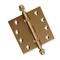 Embassy 4 x 4 Solid Brass Ball Bearing Hinge, Satin Brass Finish Acorn Tips 4040BBUS4A-1 - alternate 1